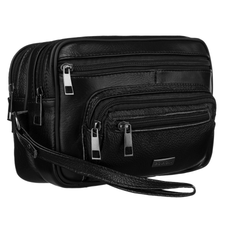 Accesorii Barbati - Geanta pentru barbati din piele naturala neagra cu maner confortabil - Rovicky PTR-R-13211-2129 BLACK