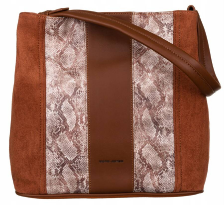 Geanta de dama din piele ecologica cu model de sarpe - David Jones PTR-6885-4 COG [1]