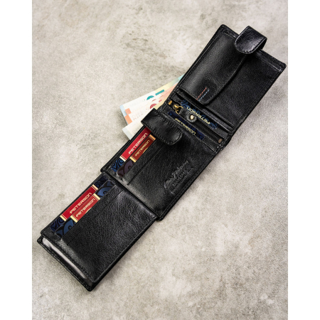 Set cadou portofel și breloc bărbătesc din piele neagră - Peterson PTR-PTN EHP-GVT-1549L BL [9]
