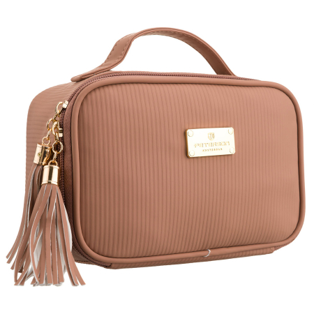  Cosmetic & Toiletry Bags - Geantă cosmetică cu un singur compartiment, din material sintetic, de culoare bej, prevăzută cu un mâner practic - Peterson PTR-PTN KOS-DA-10P BEIGE