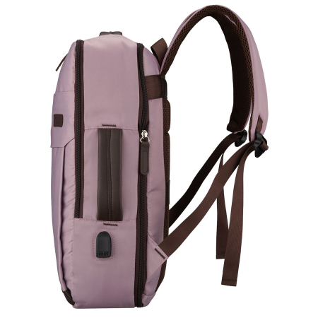 Rucsac de călătorie roz din poliester cu port USB - Peterson [5]