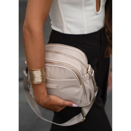 Geantă de damă bej din nailon cu șase buzunare suplimentare - Peterson PTR-PTN JN-15-0320 BEIGE [6]