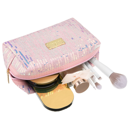 Geantă cosmetică roz din poliester decorată cu paiete, cu un singur compartiment - Peterson PTR-PTN KOS-DA-19-3569 P [6]
