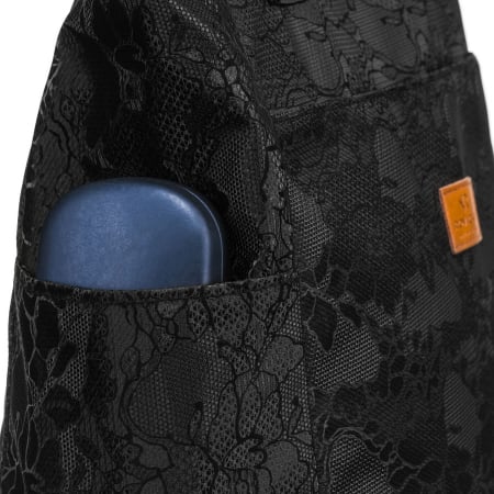 Geantă de damă neagră din poliester cu mânere confortabile și buzunar exterior cu fermoar - Rovicky PTR-R-TZ-01-2370 BLACK W [6]