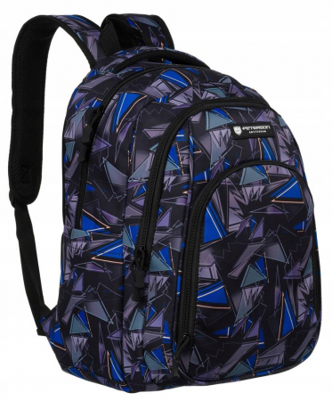 Accesorii Barbati - Rucsac de școală mare, multicolor, din poliester, cu port USB - Peterson PTR-PTN 77711-6654 PRT-6