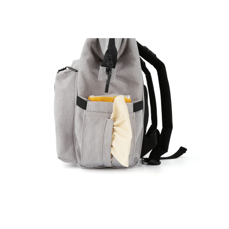 Rucsac gri, spațios pentru femei, din poliester, cu închidere cu fermoar - Himawari PTR-1208-04 [3]