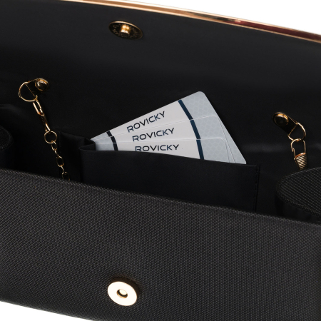 Geantă de damă neagră, elegantă, din material sintetic - Rovicky R-XS028-2-0627 BLACK [5]