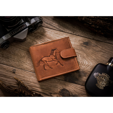 Portofel din piele naturala pentru barbati PTR-N992L-CHM-HORSE-BL C [1]