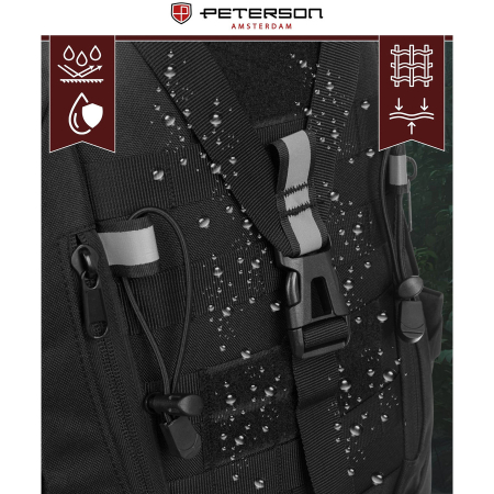 Rucsac militar sport negru cu bretele reglabile - Peterson PTR-PTN BL075-8076 BLACK [12]