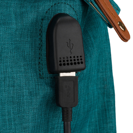 Rucsac turcoaz din poliester pentru mame, dotat cu port USB și două compartimente - Peterson [24]