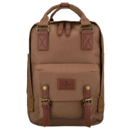 Rucsac de damă din poliester și piele ecologică maro, cu un singur compartiment - Peterson PTR-PTN GAMMA BROWN [1]