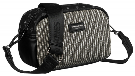  Torebki - Geanta messenger de dama mica din piele ecologica - David Jones PTR-6875-1 BL