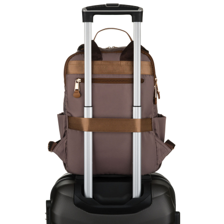 Rucsac bej pentru femei din nailon cu bretele reglabile - Peterson PTR-PTN JN-09-0061 BEIGE [11]