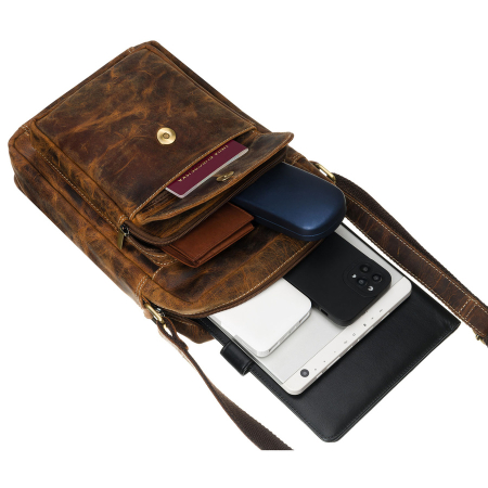 Geantă vintage bărbătească din piele naturală maro - Peterson PTR-PTN JANNIS-TMH-4886 [9]