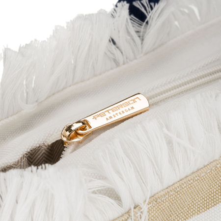 Geantă mare de plajă cu fermoar, albă și bej, geantă shopper - Peterson PTR-PTN MX05-M-WHITE-BEI [4]