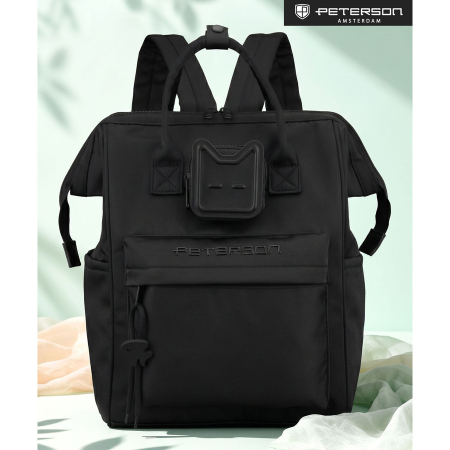 Rucsac de damă cu compartiment pentru laptop, fabricat din poliester negru - Peterson [7]