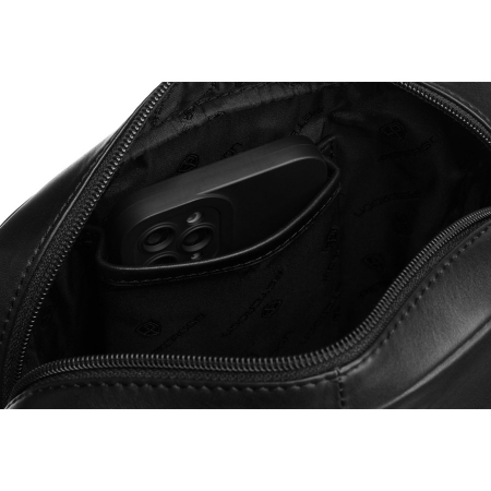 Geantă de mână bărbătească cu un singur compartiment, din piele naturală, de culoare neagră - Peterson PTR-PTN 711-TUM-0499 BLA [6]