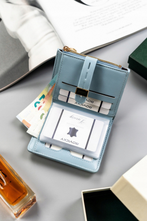 Portofel de dama din piele ecologica cu insert card - 4U Cavaldi PTR-2303A-8352 BLU [6]