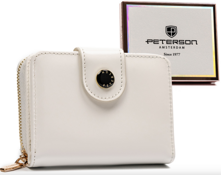 Portofele Dama - Portofel dama din piele Peterson PTR-PTN 014-LAK-8575 WHI