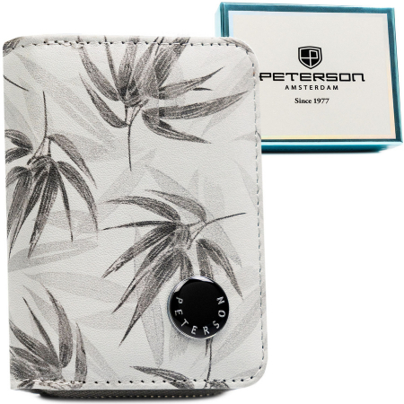 Portofele Dama - Portofel dama din piele naturala Peterson PTR-PTN PX33-1-NPK WHITE