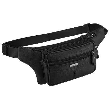 Accesorii Barbati - Borsetă bărbătească din piele neagră cu închidere cu fermoar - Rovicky PTR-R-ST7-05-7618-BLACK