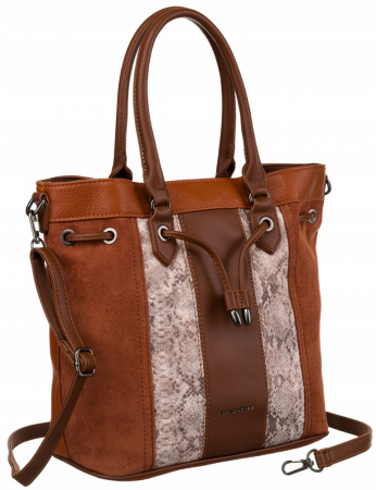 Genti Dama - Geanta de dama din piele ecologica cu motiv piele de sarpe - David Jones PTR-6885-5 COG