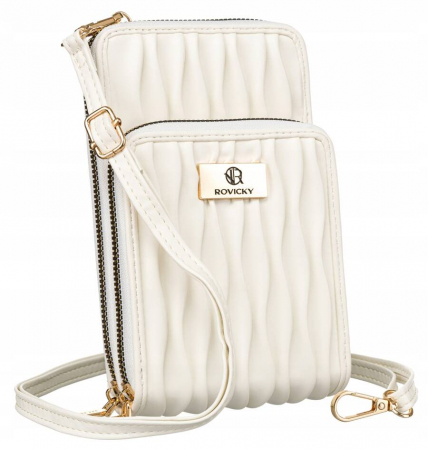  Handbags, Wallets & Cases  - Geanta-portofel 2 in 1 alb impartit in doua compartimente - Rovicky PTR-R-MBV-01-6151 WH