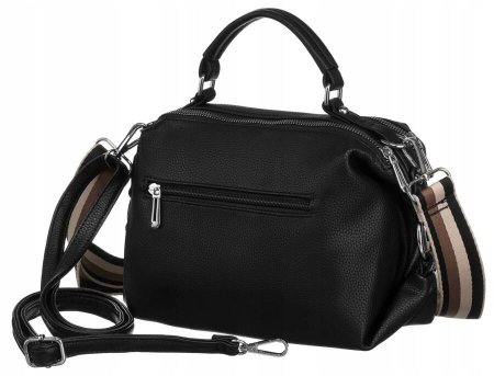 Geanta messenger dama din piele ecologica cu bretele detasabile - Flora&Co PTR-H3605 NOIR [3]