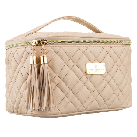  Cosmetic & Toiletry Bags - Geantă cosmetică bej cu un singur compartiment, din material sintetic și închidere cu fermoar - Peterson PTR-PTN KOS-DA-11-3224 B