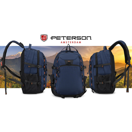 Rucsac de călătorie bleumarin din poliester cu compartiment pentru laptop - Peterson [36]