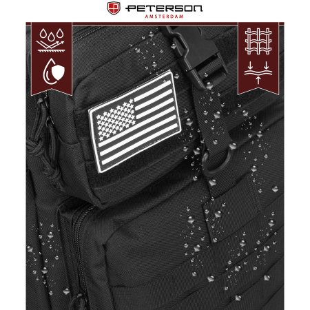 Rucsac militar tactic mare, fabricat din nailon negru - Peterson PTR-PTN BL096-8090 BLACK [20]