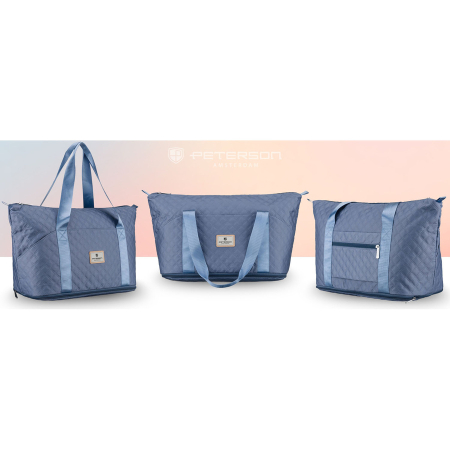 Geantă de antrenament din poliester albastru, echipată cu suport pentru valiză - Peterson PTR-PTN PIK-02-8618 L.BL [11]