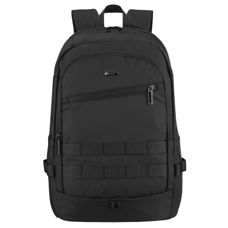 Rucsac mare din poliester negru cu închidere cu fermoar și compartiment pentru laptop - Peterson [4]