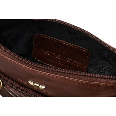 Geantă elegantă de mână bărbătească din piele maro cu închidere cu fermoar - Peterson PTR-PTN 1903-TUM-0642 BR [4]