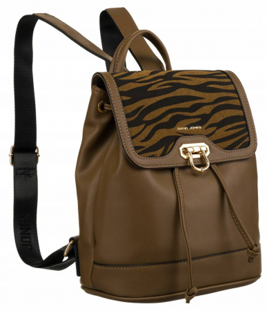 Preferintele clientilor - Genti si Rucsacuri ❤️ - Rucsac urban de dama cu clips din piele ecologica - David Jones PTR-6865-3 KH