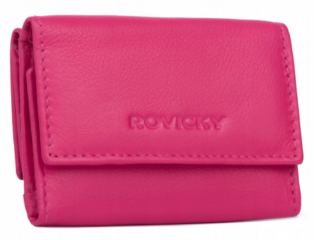 Portofele Dama - Portofel dama din piele naturala Rovicky PTR-R-20-LFN-2909 MAGENTA