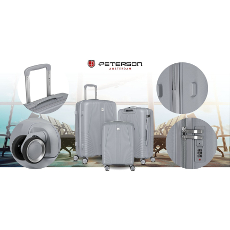 Set de valize de călătorie din plastic ABS gri - Peterson PTR-PTN PP-09-SET3-1556 [2]
