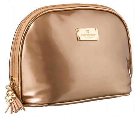 Accesorii Dama - Geantă pentru cosmetice de călătorie de culoare aurie din material sintetic impermeabil - Peterson PTR-PTN K24-05-5956 GOLD