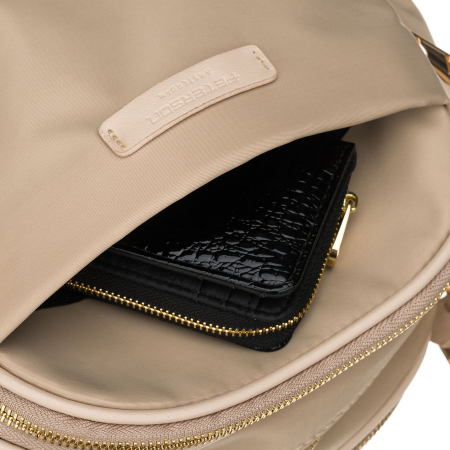 Geantă de damă bej din nailon cu șase buzunare suplimentare - Peterson PTR-PTN JN-15-0320 BEIGE [16]
