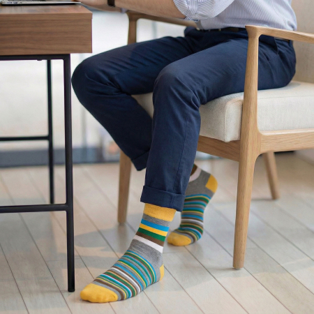 Set de 5 perechi de șosete bărbătești cu dungi, mărimi 40-45 - Peterson PTR-PTN SML-S5-40-45-PA1 [5]