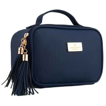  Cosmetic & Toiletry Bags - Geantă cosmetică din material sintetic bleumarin cu patru compartimente, compartiment unic - Peterson PTR-PTN KOS-DA-10P NAVY