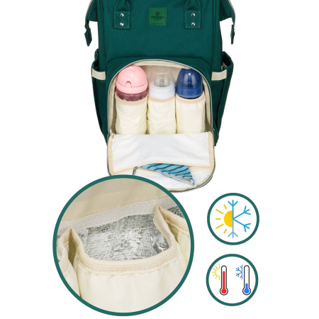 Rucsac multifunctional pentru mamici cu buzunare cu fermoar de culoare verde - Peterson PTR-PTN MB1-5985 GREEN [5]