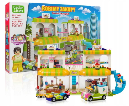 Oferte Speciale - Set de blocuri Shop - Cedar4Kids PTR-ZZK-2080-LX.A067 MIX