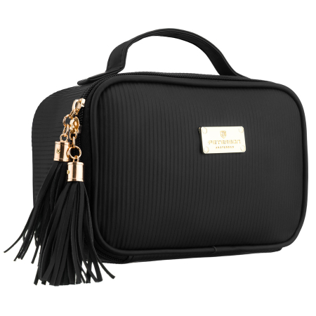  Cosmetic & Toiletry Bags - Geantă cosmetică neagră din material sintetic cu patru compartimente - Peterson PTR-PTN KOS-DA-10P BLACK
