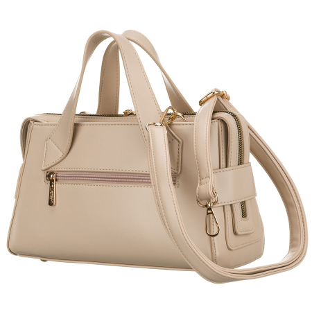 Geantă elegantă de damă, bej, din material sintetic, închisă cu fermoar - Peterson PTR-PTN FORSYCJA BEIGE [1]