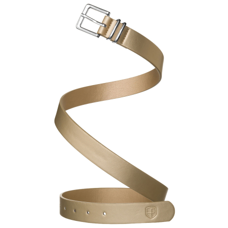 Curea de damă bej din piele ecologică cu cataramă clasică argintie - Peterson PTR-PTN STU-20S1 [5]