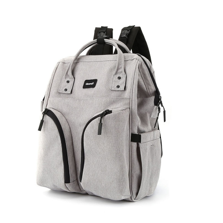 Rucsac gri, spațios pentru femei, din poliester, cu închidere cu fermoar - Himawari PTR-1208-04 [1]