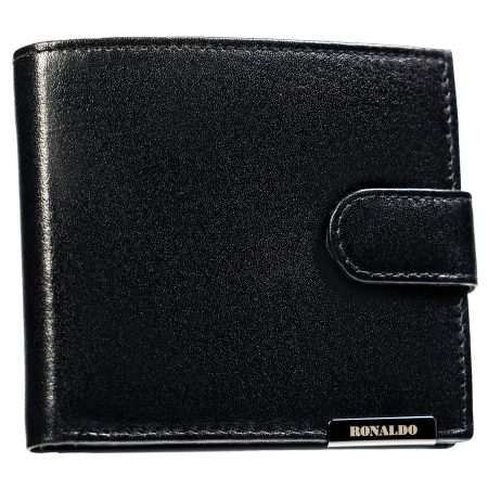 Portofele Barbati - Portofel din piele naturala pentru barbati Ronaldo PTR-RM-01L-BDF-BL BLACK