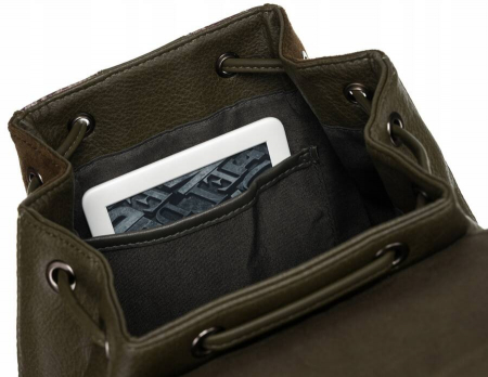 Rucsac de damă din piele ecologică cu clapă - David Jones PTR-6885-2 KHAKI [6]