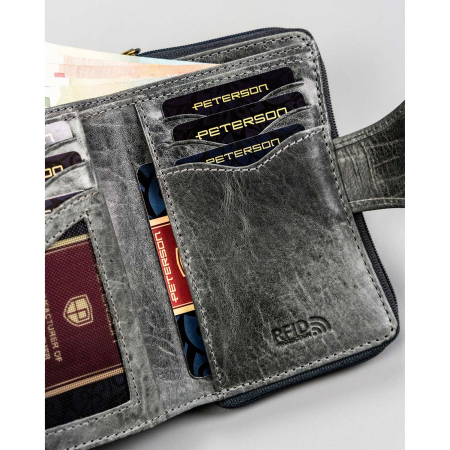 Portofel dama din piele naturala Peterson PTR-PTN WD1-VLCN-4475 BL [6]